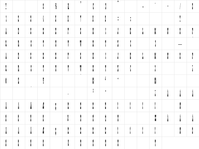 Highway 2 Regular  glyph index