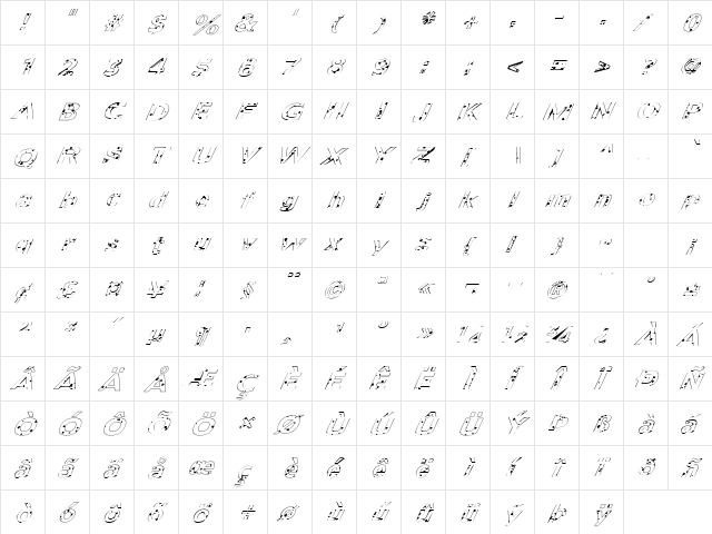 FZ BASIC 55 SPOTTED ITALIC Normal  glyph index