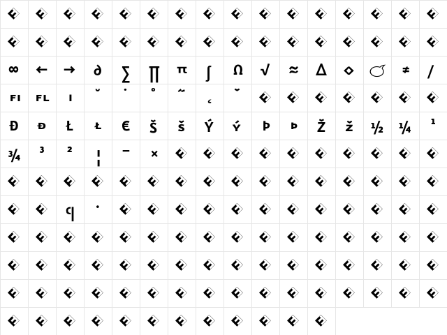 Eureka Sans Bold Caps Exp  glyph index