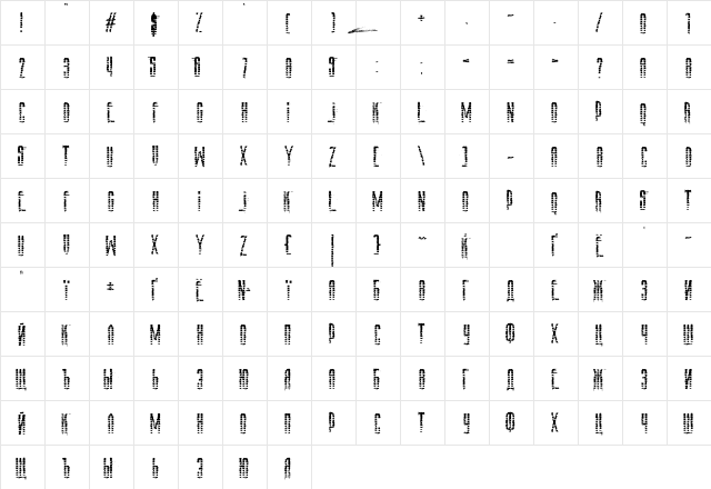 AmazS.T.A.L.K.E.R.v.2.0 Regular  glyph index