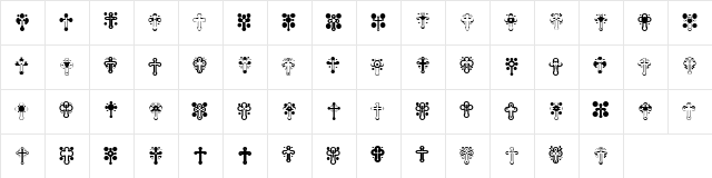 Crosses Regular  glyph index
