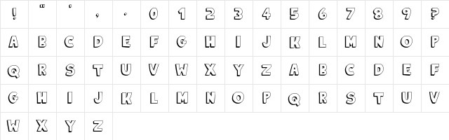 King Of The Hill Regular  glyph index