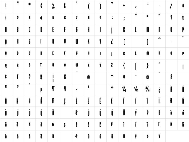 ModulaRoundSmallCaps-Black Black  glyph index