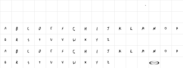 The Blick Font Regular  glyph index