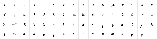 Alexander Reguler Demo Regular  glyph index