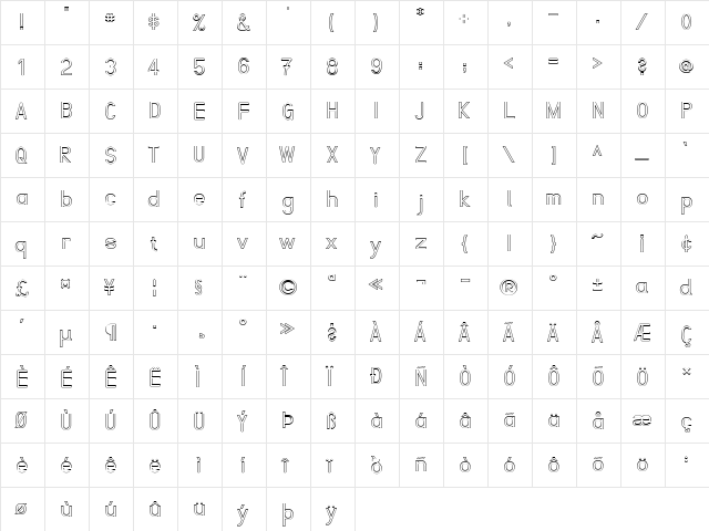 Fibel Nord  Kontur Regular  glyph index
