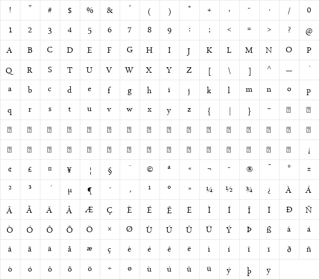 Arabic Typesetting Regular  glyph index