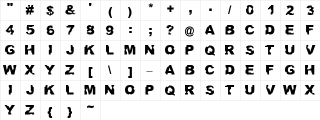AteUpWithDumbAss Regular  glyph index