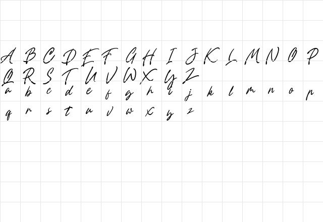 Fountastic Script Personal Use Regular  glyph index