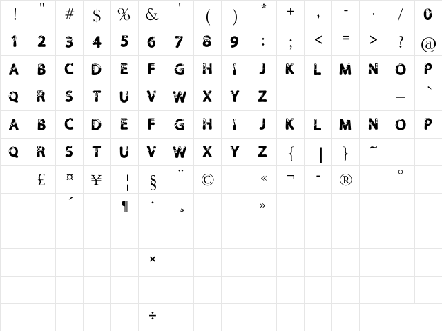 Calla Personal Use Only Regular  glyph index