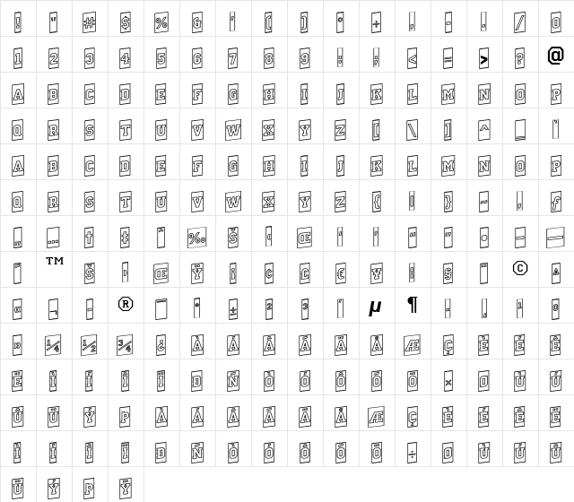 a_CampusCmOtlUp Bold  glyph index