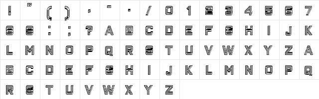 Closeness Outline Gradient Regular  glyph index