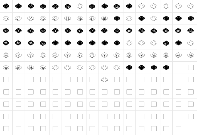 DPoly Ten-Sider Regular  glyph index