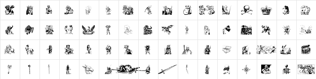 Fantasy Clipart Regular  glyph index
