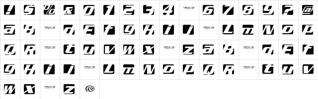Regal box Regular  glyph index