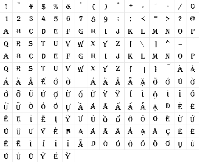 VPS Ninh Thuan Hoa Normal  glyph index