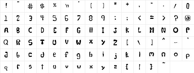 Levity Heavy  glyph index