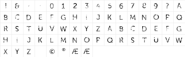 KillEd Regular  glyph index