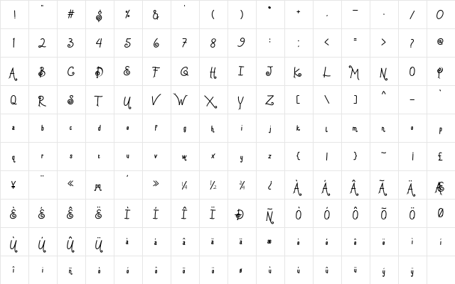 worn path Regular  glyph index