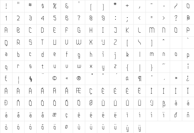 WhichitTwo Regular  glyph index