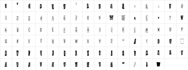 CK Lounge Act Regular  glyph index