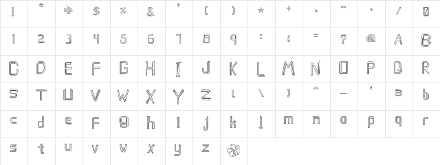 caffeen Regular  glyph index