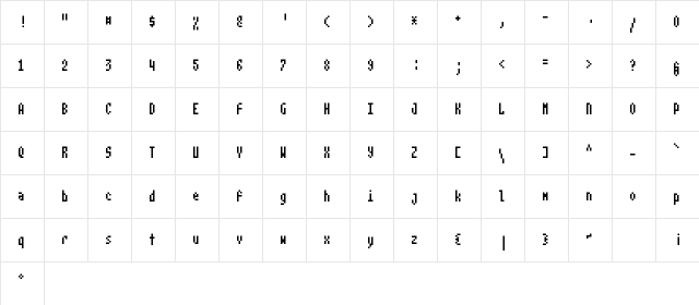 Coal Medium  glyph index