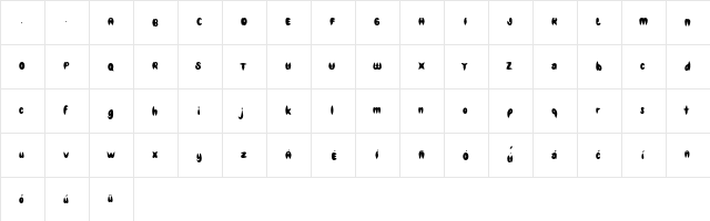 Knifemann Regular  glyph index