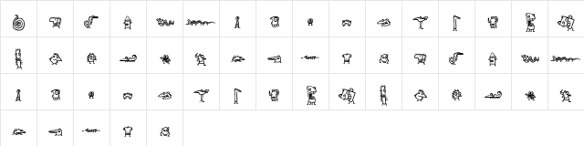 creatures Regular  glyph index