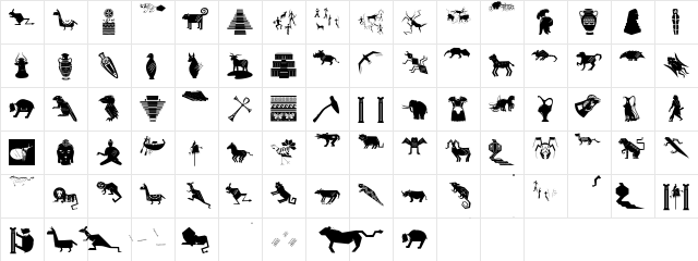 Getier Regular  glyph index