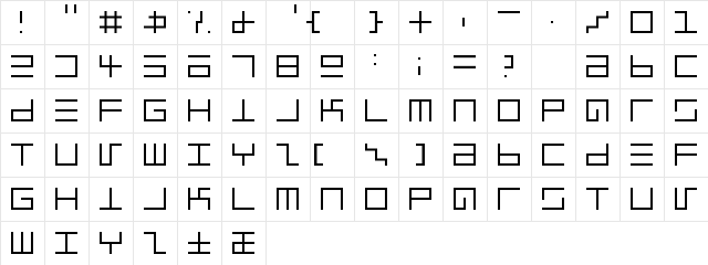 Epps Evans Light  glyph index