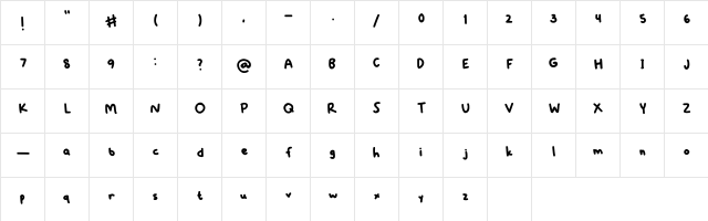Littlejoodles Regular  glyph index