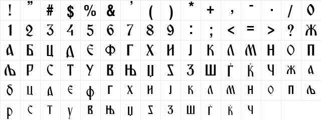 C_Miroslavqevo Normal  glyph index