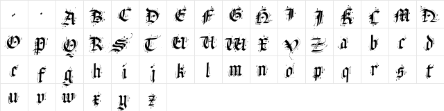 Satanas Humanum Salvator Regular  glyph index