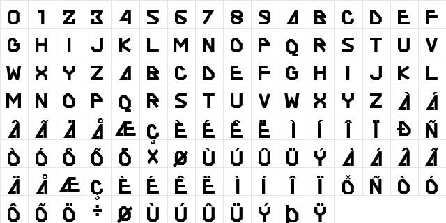 AGOXES GAME Regular  glyph index