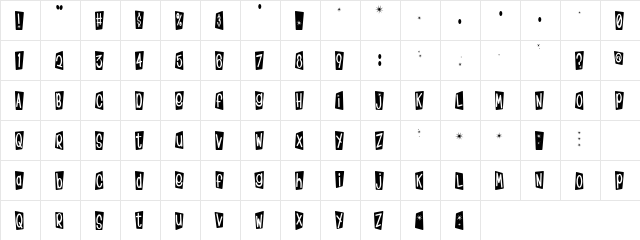 KlinkOMite Regular  glyph index