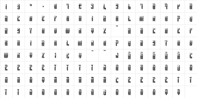 Mexican fiesta Bold  glyph index