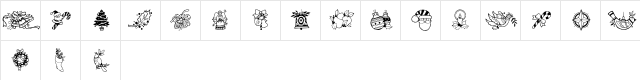 GE Christmas Joy Regular  glyph index