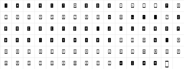 iDroid 3D2 Regular  glyph index
