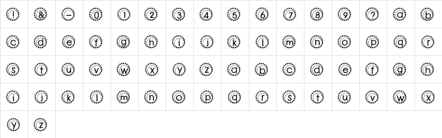 2Peas Ring Ding Regular  glyph index