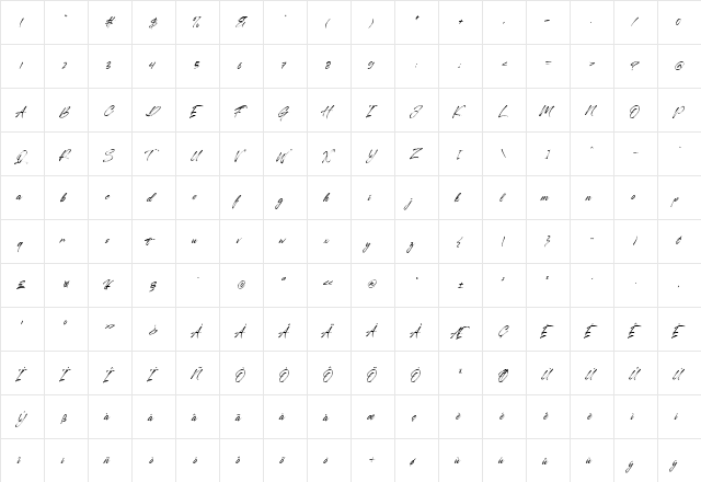 Qillsey Einstein Regular  glyph index