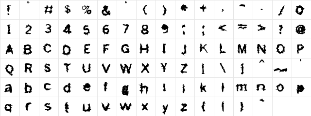 Freemason Bold  glyph index