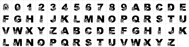 LMS Oh The Horror Of It All Regular  glyph index