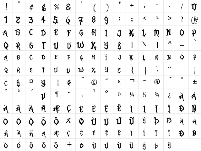 Pasion Acustica Ditono  glyph index