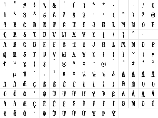 Response DEMO Regular  glyph index