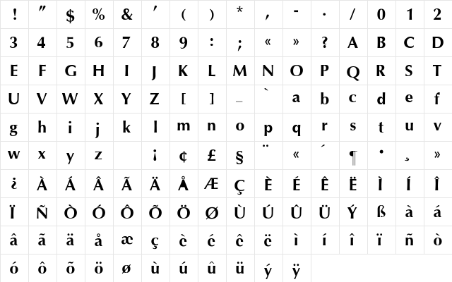 Opart-Medium Regular  glyph index