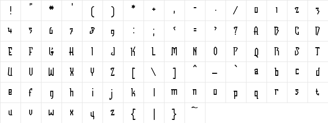 Futurex - Bob Regular  glyph index