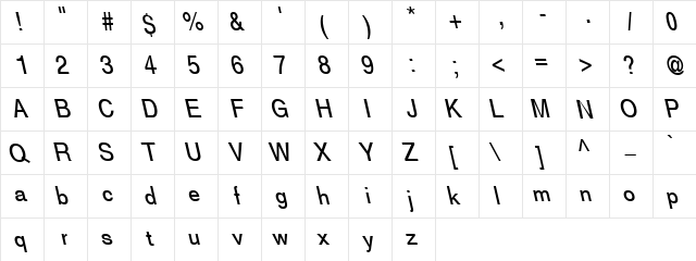 Underwater Backstroke Regular  glyph index