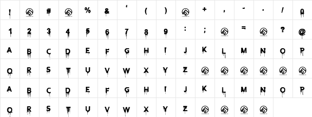 Blood Lust Regular  glyph index