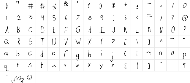 8 Year Old Regular  glyph index